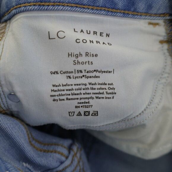 Lauren Conrad High Rise Light Blue Denim‎ Shorts 2 27/5 Oeko Tex - Picture 4 of 6